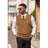 image:imageCOOFANDY Mens Sweater Vest V Neck Sleeveless Sweater Slim Fit Casual Knitted Vest SweatersBrown