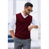 image:imageCOOFANDY Mens Sweater Vest V Neck Sleeveless Sweater Slim Fit Casual Knitted Vest SweatersDeep Red