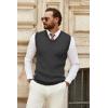image:imageCOOFANDY Mens Sweater Vest V Neck Sleeveless Sweater Slim Fit Casual Knitted Vest SweatersGrey and Black Stripe