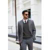 image:imageCOOFANDY Mens Sweater Vest V Neck Sleeveless Sweater Slim Fit Casual Knitted Vest SweatersGrey and Black Stripe