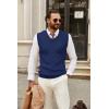 image:imageCOOFANDY Mens Sweater Vest V Neck Sleeveless Sweater Slim Fit Casual Knitted Vest SweatersNavy Blue