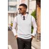 image:imageCOOFANDY Mens Sweater Vest V Neck Sleeveless Sweater Slim Fit Casual Knitted Vest SweatersWhite and Black Stripe