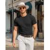 image:imageCOOFANDY Mens TShirts Short Sleeve Crewneck Knit Shirts Summer Ribbed Textured Tee ShirtsB Black