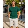 image:imageCOOFANDY Mens TShirts Short Sleeve Crewneck Knit Shirts Summer Ribbed Textured Tee ShirtsB Deep Green