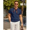 image:imageCOOFANDY Mens TShirts Short Sleeve Crewneck Knit Shirts Summer Ribbed Textured Tee ShirtsB Navy Blue