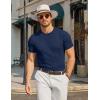 image:imageCOOFANDY Mens TShirts Short Sleeve Crewneck Knit Shirts Summer Ribbed Textured Tee ShirtsB Navy Blue