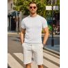image:imageCOOFANDY Mens TShirts Short Sleeve Crewneck Knit Shirts Summer Ribbed Textured Tee ShirtsB White