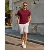 image:imageCOOFANDY Mens TShirts Short Sleeve Crewneck Knit Shirts Summer Ribbed Textured Tee ShirtsBurgundy Red