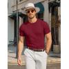 image:imageCOOFANDY Mens TShirts Short Sleeve Crewneck Knit Shirts Summer Ribbed Textured Tee ShirtsBurgundy Red