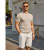 image:imageCOOFANDY Mens TShirts Short Sleeve Crewneck Knit Shirts Summer Ribbed Textured Tee ShirtsLight Khaki