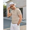 image:imageCOOFANDY Mens TShirts Short Sleeve Crewneck Knit Shirts Summer Ribbed Textured Tee ShirtsLight Khaki