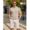image:imageCOOFANDY Mens TShirts Short Sleeve Crewneck Knit Shirts Summer Ribbed Textured Tee ShirtsLight Khaki