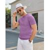 image:imageCOOFANDY Mens TShirts Short Sleeve Crewneck Knit Shirts Summer Ribbed Textured Tee ShirtsViolet