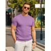 image:imageCOOFANDY Mens TShirts Short Sleeve Crewneck Knit Shirts Summer Ribbed Textured Tee ShirtsViolet