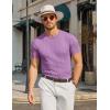 image:imageCOOFANDY Mens TShirts Short Sleeve Crewneck Knit Shirts Summer Ribbed Textured Tee ShirtsViolet