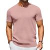 image:imageCOOFANDY Mens Casual TShirts Short Sleeve Crewneck Pullover Classic Knit Tee ShirtsPink