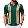 image:imageCOOFANDY Mens Polo Shirts Short Sleeve Casual Knit Polo Shirt Vintage Golf T Shirts Old Money TopsGreen  Black
