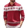 image:imageCOOFANDY Mens Sweater Crewneck Pullover Long Sleeve Lightweight Sweater Plain Knit Silm FitChristmas Red  White