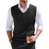 image:imageCOOFANDY Mens Sweater Vest V Neck Sleeveless Sweater Slim Fit Casual Knitted Vest SweatersBlack