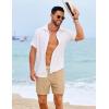 image:imageCOOFANDY Mens Casual Shorts 5 Elastic Drawstring Shorts Summer Beach Athletic ShortsLight Khaki