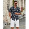 image:imageCOOFANDY Mens Casual Button Down Shirts Short Sleeve Textured Summer Beach ShirtBlack Floral