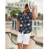 image:imageCOOFANDY Mens Casual Button Down Shirts Short Sleeve Textured Summer Beach ShirtBlack Floral