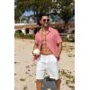 image:imageCOOFANDY Mens Casual Button Down Shirts Short Sleeve Textured Summer Beach ShirtChampagne Pink