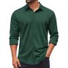 image:imageCOOFANDY Mens Casual Button Down Shirt Long Sleeve Wrinkle Free Shirts Stretch Dress ShirtGreen