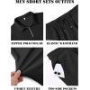 image:imageCOOFANDY Mens 2 Piece Set Summer Beach Vacation Outfits Quarter Zip Polo Shirt and Shorts Sets1black