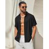image:imageCOOFANDY Mens Button Down Shirt Short Sleeve Casual Shirts Linen Textured Summer Beach ShirtsBlack
