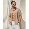 image:imageCOOFANDY Mens Button Down Shirt Short Sleeve Casual Shirts Linen Textured Summer Beach ShirtsKhaki