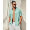 image:imageCOOFANDY Mens Button Down Shirt Short Sleeve Casual Shirts Linen Textured Summer Beach ShirtsSage Green