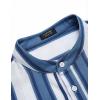 image:imageCOOFANDY Mens Casual Henley Shirt Band Collar Short Sleeve Shirt Summer Beach Hippie TShirtStripewhite  Blue