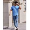image:imageCOOFANDY Mens TShirts Short Sleeve Crew Neck T Shirts Casual Classic Basic Tee ShirtsLight Blue