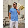 image:imageCOOFANDY Mens TShirts Short Sleeve Crew Neck T Shirts Casual Classic Basic Tee ShirtsLight Blue