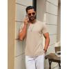 image:imageCOOFANDY Mens TShirts Short Sleeve Crew Neck T Shirts Casual Classic Basic Tee ShirtsLight Khaki