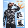 image:imageCOOFANDY Mens UPF 50 Sun Protection Hoodie with Mask Lightweight Long Sleeve SPF Fishing Shirts UV Hiking Running Rash GuardBlack Camouflage