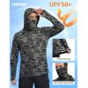 image:imageCOOFANDY Mens UPF 50 Sun Protection Hoodie with Mask Lightweight Long Sleeve SPF Fishing Shirts UV Hiking Running Rash GuardBrown Camouflage