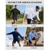 image:imageCOOFANDY Mens UPF 50 Sun Protection Hoodie with Mask Lightweight Long Sleeve SPF Fishing Shirts UV Hiking Running Rash GuardLight Blue