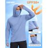 image:imageCOOFANDY Mens UPF 50 Sun Protection Hoodie with Mask Lightweight Long Sleeve SPF Fishing Shirts UV Hiking Running Rash GuardLight Blue