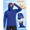image:imageCOOFANDY Mens UPF 50 Sun Protection Hoodie with Mask Lightweight Long Sleeve SPF Fishing Shirts UV Hiking Running Rash GuardRoyal Blue