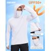 image:imageCOOFANDY Mens UPF 50 Sun Protection Hoodie with Mask Lightweight Long Sleeve SPF Fishing Shirts UV Hiking Running Rash GuardWhite