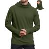 image:imageCOOFANDY Mens UPF 50 Sun Protection Hoodie with Mask Lightweight Long Sleeve SPF Fishing Shirts UV Hiking Running Rash GuardMilitary Green