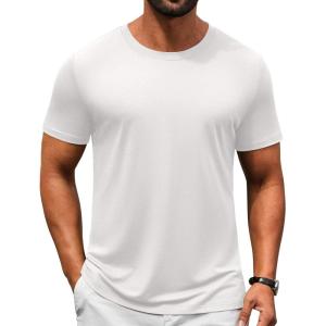 image:imageCOOFANDY Mens TShirts Short Sleeve Crew Neck T Shirts Casual Classic Basic Tee Shirts01white