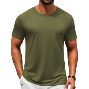 image:imageCOOFANDY Mens TShirts Short Sleeve Crew Neck T Shirts Casual Classic Basic Tee ShirtsArmy Green