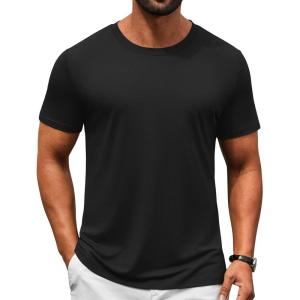image:imageCOOFANDY Mens TShirts Short Sleeve Crew Neck T Shirts Casual Classic Basic Tee ShirtsBlack