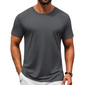 image:imageCOOFANDY Mens TShirts Short Sleeve Crew Neck T Shirts Casual Classic Basic Tee ShirtsDark Grey
