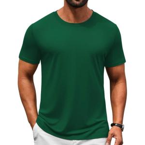 image:imageCOOFANDY Mens TShirts Short Sleeve Crew Neck T Shirts Casual Classic Basic Tee ShirtsGreen