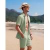 image:imageCOOFANDY Mens 2 Piece Textured Outfits Beach Button Down Short Sleeve Shirt and Short Sets