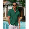 image:imageCOOFANDY Mens Casual Button Down Shirts Short Sleeve WrinkleFree Summer Beach WearDark Green